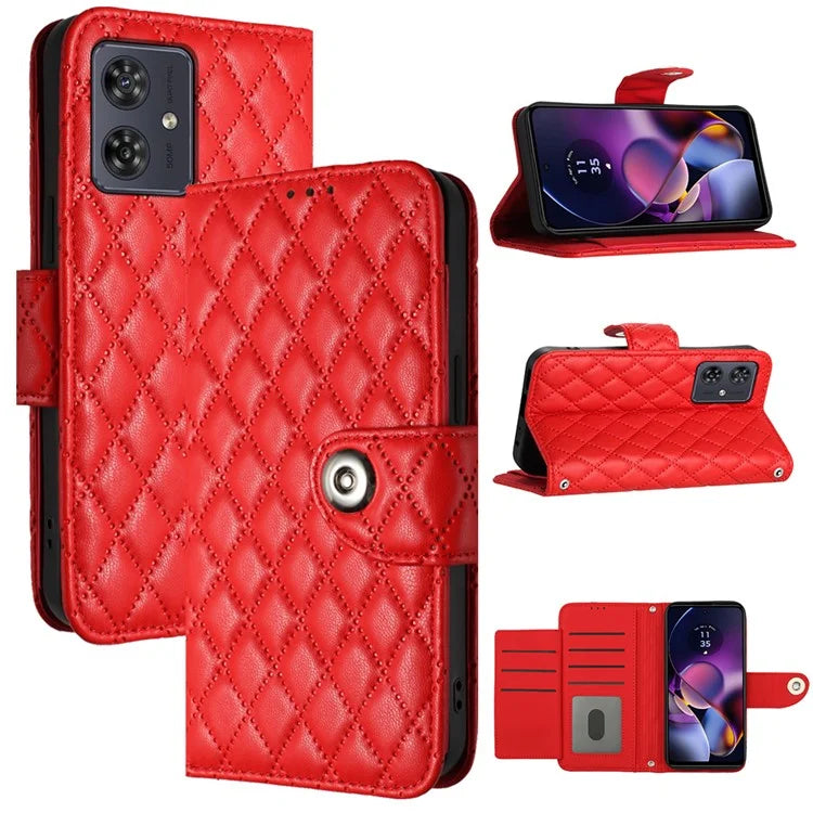 YB Imprinting Series-8 for Motorola Moto G54 5G Case PU Leather Wallet Stand Cover with 7 Card Slots