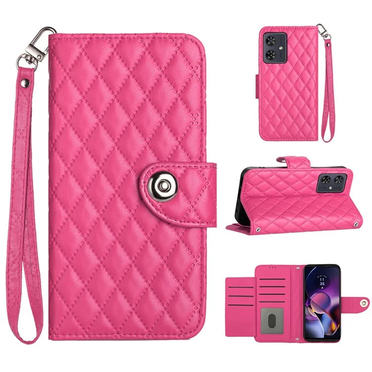 YB Imprinting Series-8 for Motorola Moto G54 5G Case PU Leather Wallet Stand Cover with 7 Card Slots