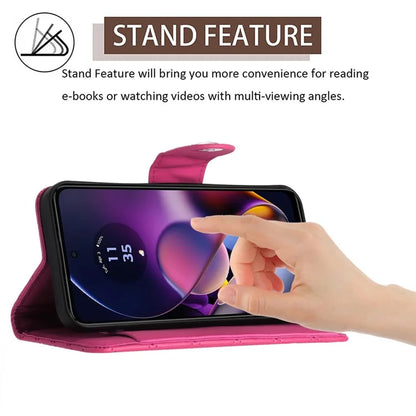 YB Imprinting Series-8 for Motorola Moto G54 5G Case PU Leather Wallet Stand Cover with 7 Card Slots