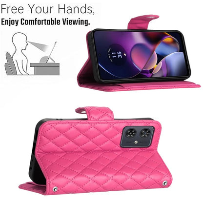 YB Imprinting Series-8 for Motorola Moto G54 5G Case PU Leather Wallet Stand Cover with 7 Card Slots