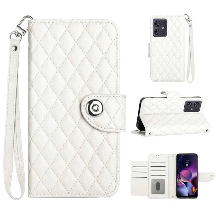 YB Imprinting Series-8 for Motorola Moto G54 5G Case PU Leather Wallet Stand Cover with 7 Card Slots