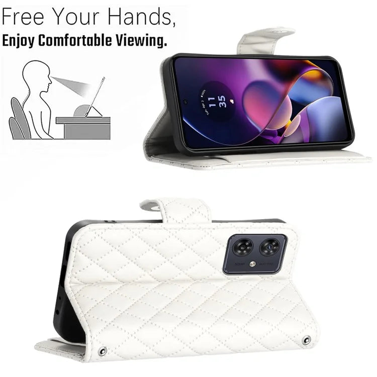 YB Imprinting Series-8 for Motorola Moto G54 5G Case PU Leather Wallet Stand Cover with 7 Card Slots