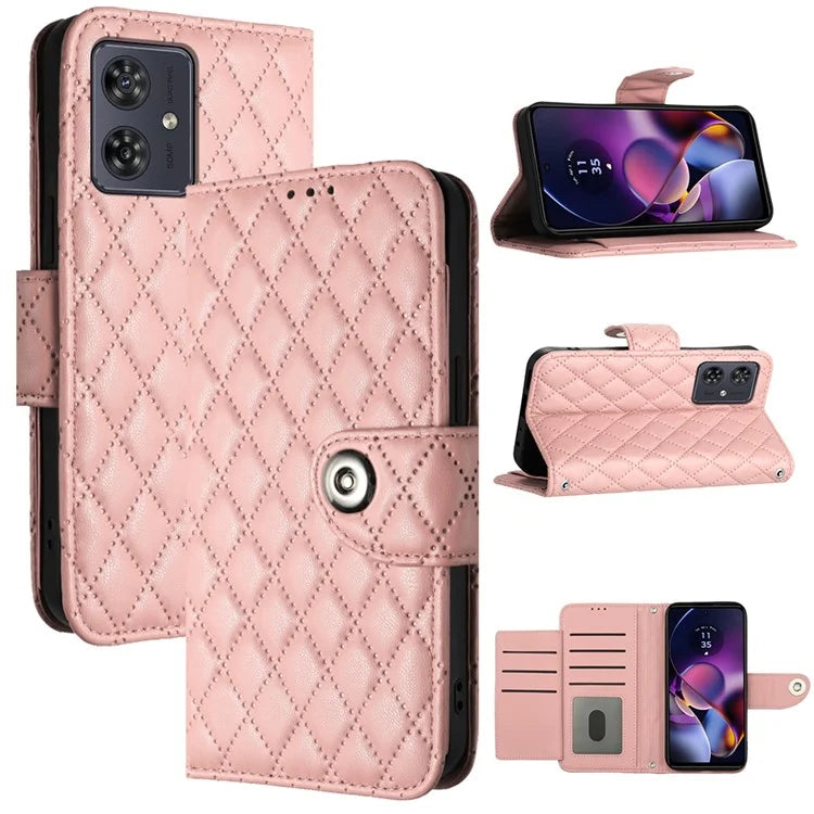 YB Imprinting Series-8 for Motorola Moto G54 5G Case PU Leather Wallet Stand Cover with 7 Card Slots