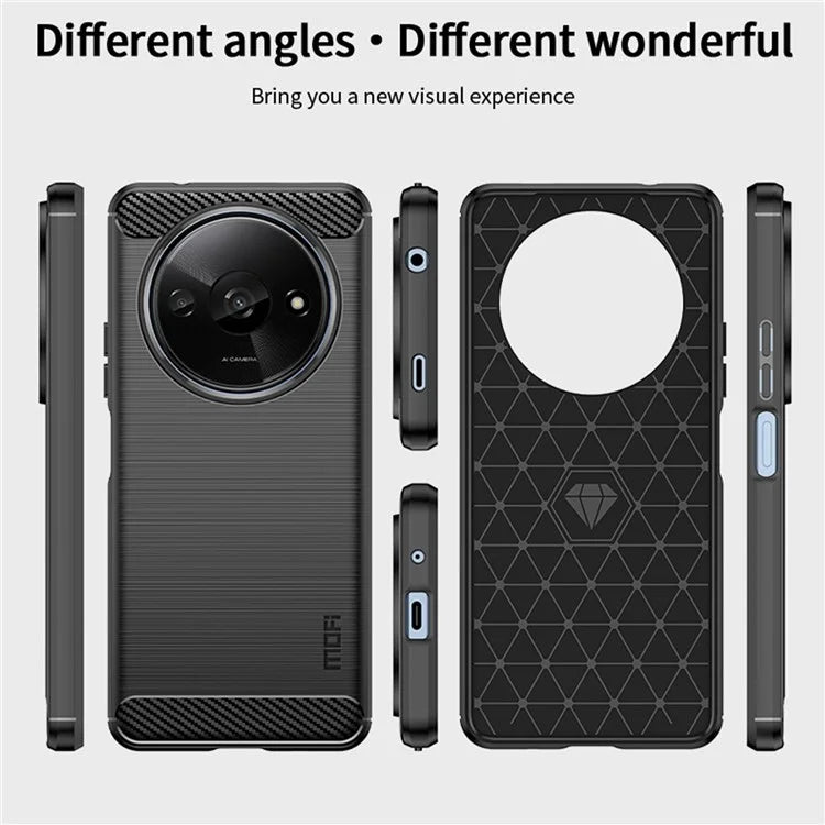 MOFI JK TPU Series-1 For Xiaomi Redmi A3 Protective Case TPU Phone Cover Carbon Fiber Texture
