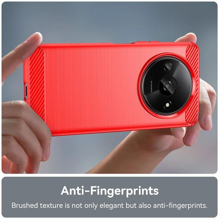 For Xiaomi Redmi A3 TPU Case Brushed Carbon Fiber Texture Phone Cover