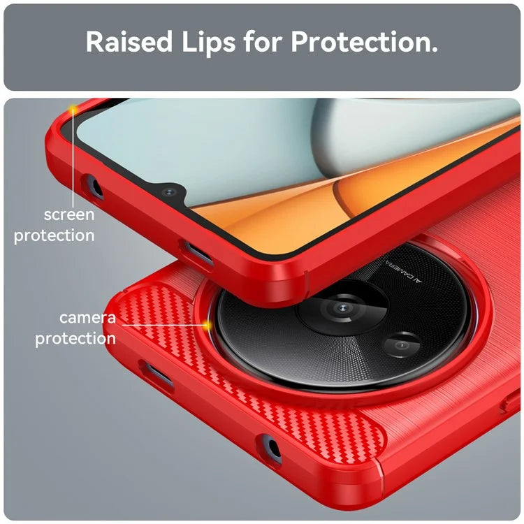 For Xiaomi Redmi A3 TPU Case Brushed Carbon Fiber Texture Phone Cover