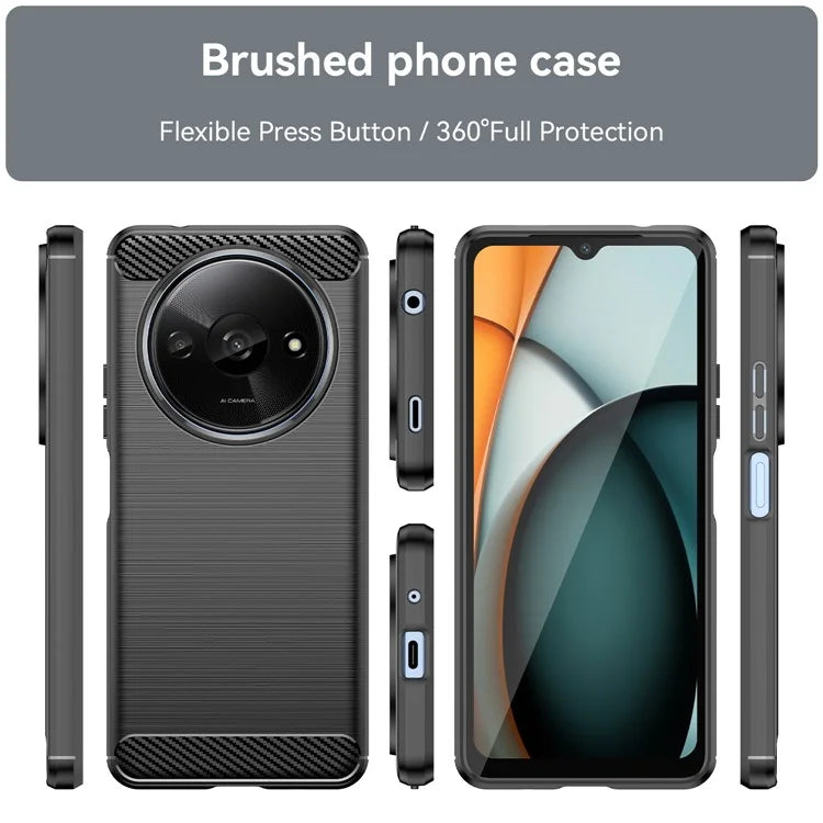 For Xiaomi Redmi A3 TPU Case Brushed Carbon Fiber Texture Phone Cover