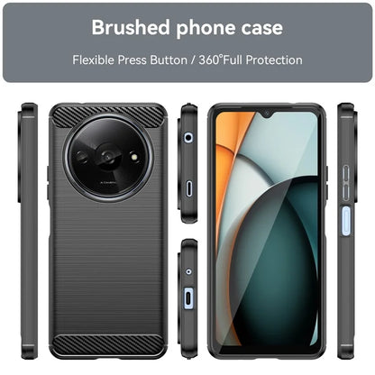 For Xiaomi Redmi A3 TPU Case Brushed Carbon Fiber Texture Phone Cover