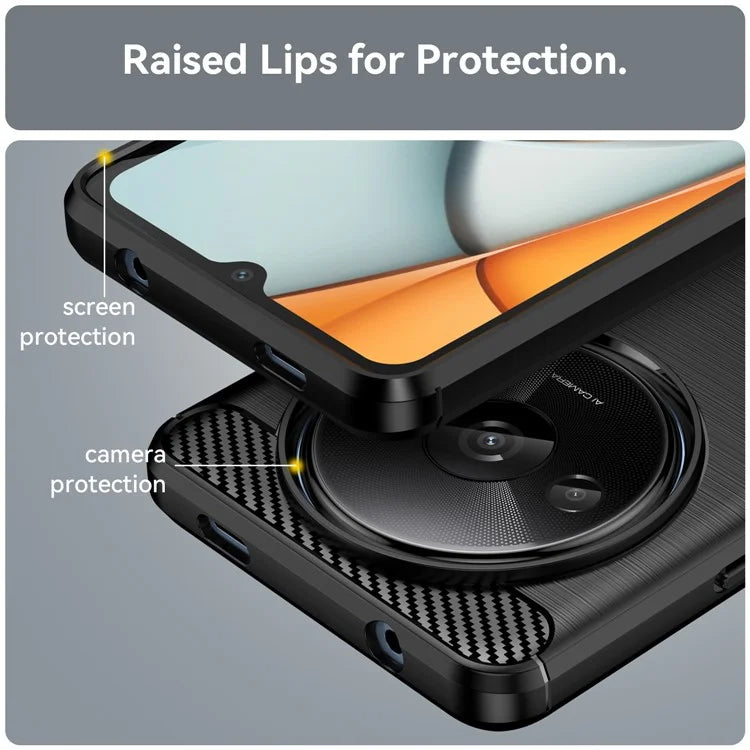 For Xiaomi Redmi A3 TPU Case Brushed Carbon Fiber Texture Phone Cover