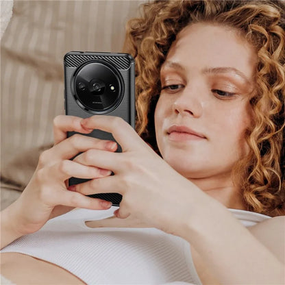 For Xiaomi Redmi A3 TPU Case Brushed Carbon Fiber Texture Phone Cover