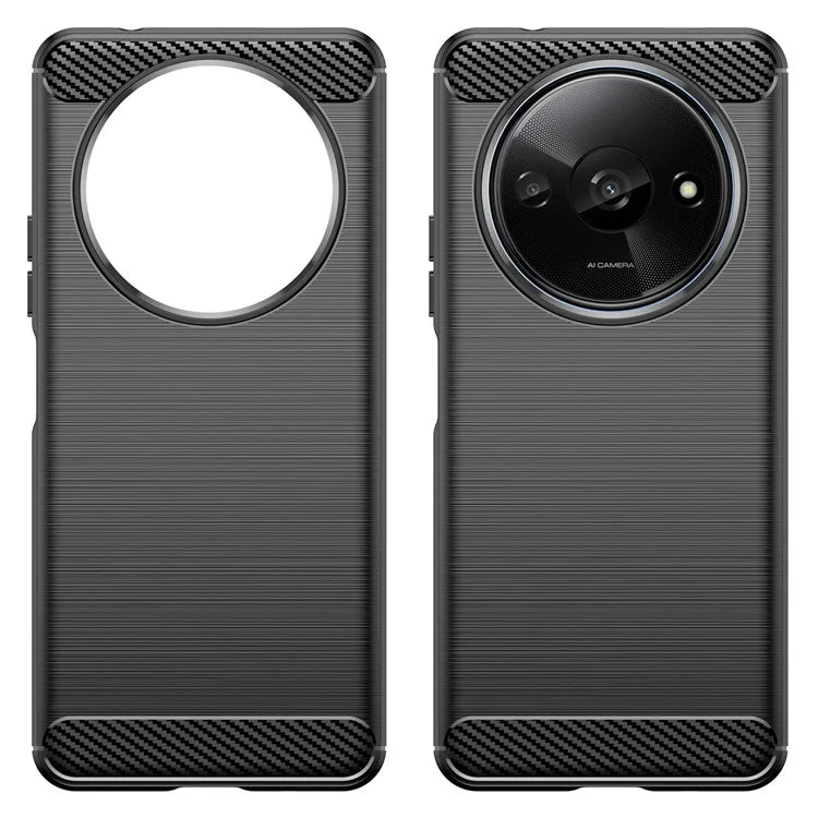 For Xiaomi Redmi A3 TPU Case Brushed Carbon Fiber Texture Phone Cover