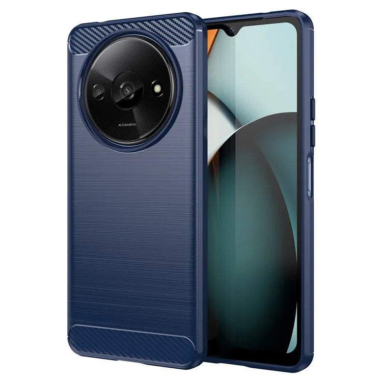 For Xiaomi Redmi A3 TPU Case Brushed Carbon Fiber Texture Phone Cover