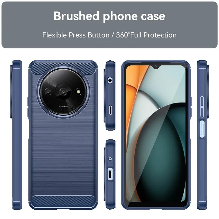 For Xiaomi Redmi A3 TPU Case Brushed Carbon Fiber Texture Phone Cover