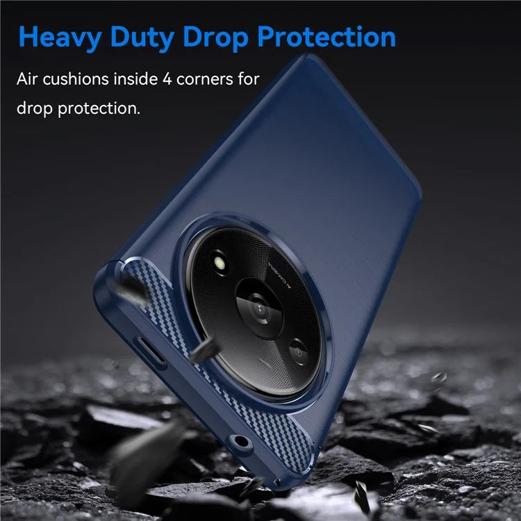 For Xiaomi Redmi A3 TPU Case Brushed Carbon Fiber Texture Phone Cover