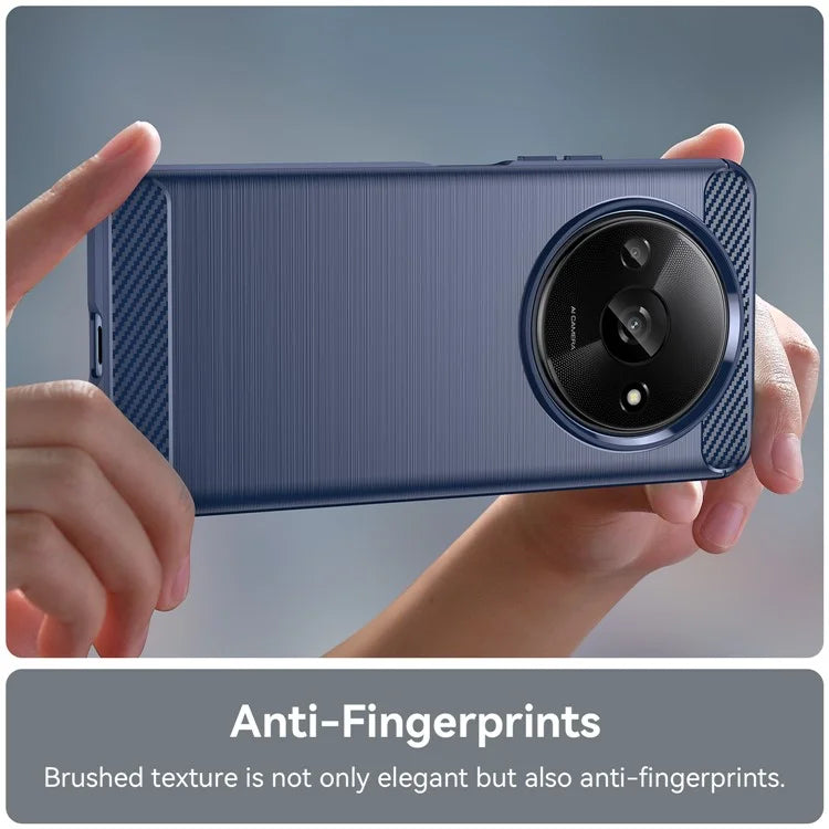 For Xiaomi Redmi A3 TPU Case Brushed Carbon Fiber Texture Phone Cover