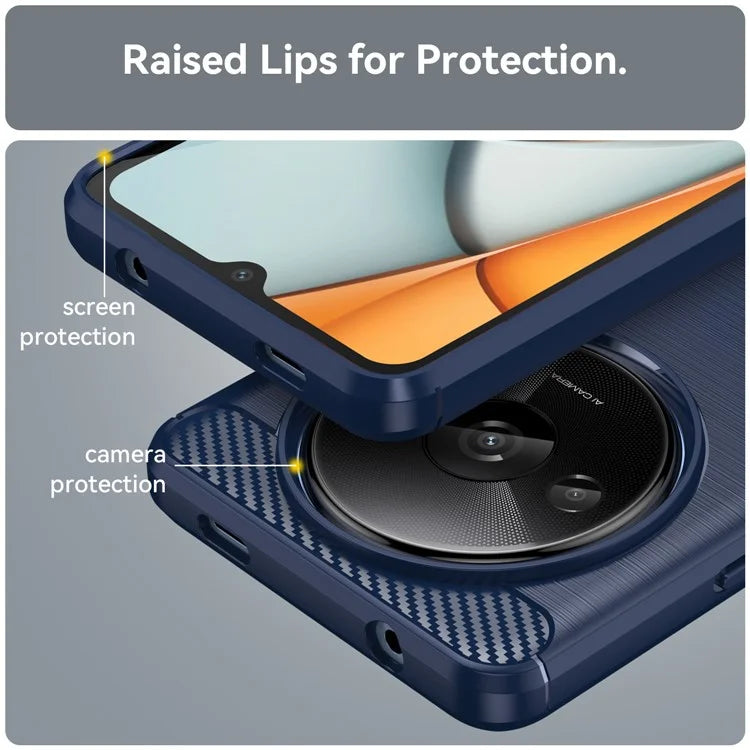 For Xiaomi Redmi A3 TPU Case Brushed Carbon Fiber Texture Phone Cover