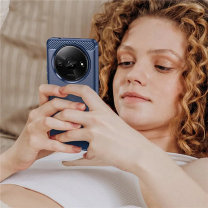 For Xiaomi Redmi A3 TPU Case Brushed Carbon Fiber Texture Phone Cover