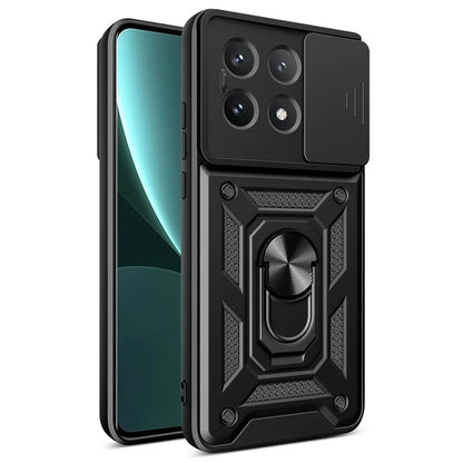For Xiaomi Poco X6 Pro 5G / Redmi K70E 5G Case PC+TPU Anti-drop Phone Cover with Slide Lens Window