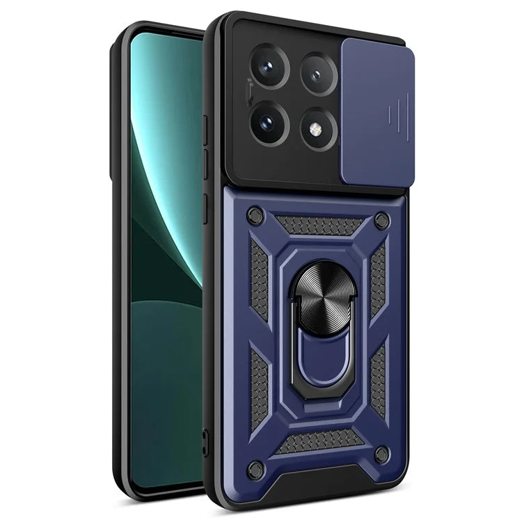 For Xiaomi Poco X6 Pro 5G / Redmi K70E 5G Case PC+TPU Anti-drop Phone Cover with Slide Lens Window