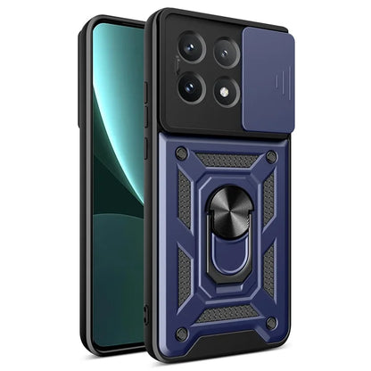 For Xiaomi Poco X6 Pro 5G / Redmi K70E 5G Case PC+TPU Anti-drop Phone Cover with Slide Lens Window