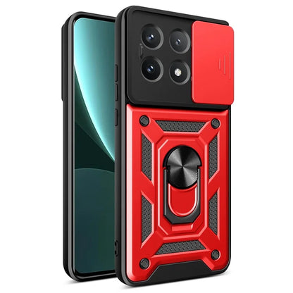For Xiaomi Poco X6 Pro 5G / Redmi K70E 5G Case PC+TPU Anti-drop Phone Cover with Slide Lens Window