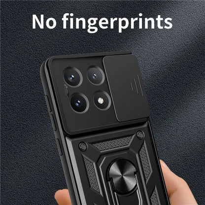 For Xiaomi Poco X6 Pro 5G / Redmi K70E 5G Case PC+TPU Anti-drop Phone Cover with Slide Lens Window