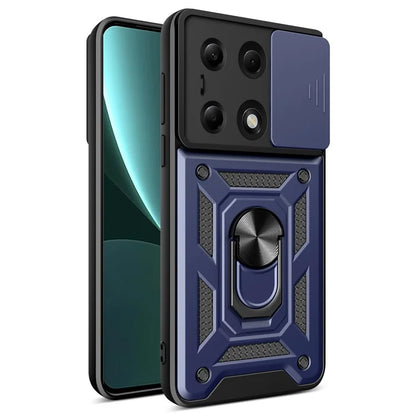 For Xiaomi Redmi Note 13 Pro 4G / Poco M6 Pro 4G Phone Case Slide Lens Guard Bump Proof PC+TPU Shell