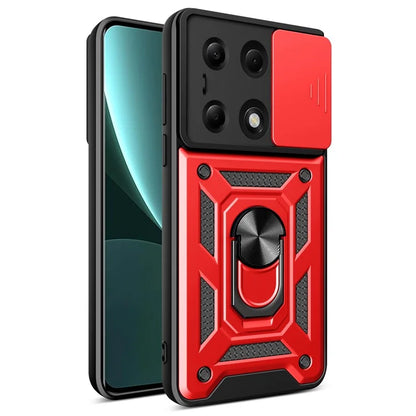 For Xiaomi Redmi Note 13 Pro 4G / Poco M6 Pro 4G Phone Case Slide Lens Guard Bump Proof PC+TPU Shell