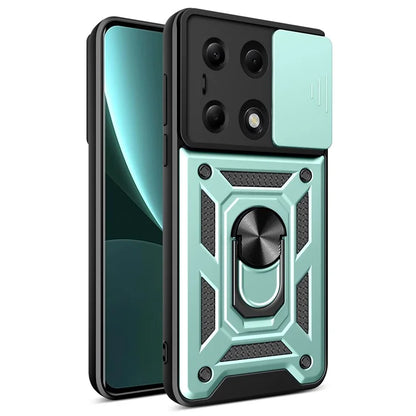 For Xiaomi Redmi Note 13 Pro 4G / Poco M6 Pro 4G Phone Case Slide Lens Guard Bump Proof PC+TPU Shell
