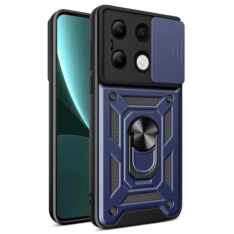For Xiaomi Redmi Note 13 4G Case Scratch-resistant PC+TPU Kickstand Phone Shell