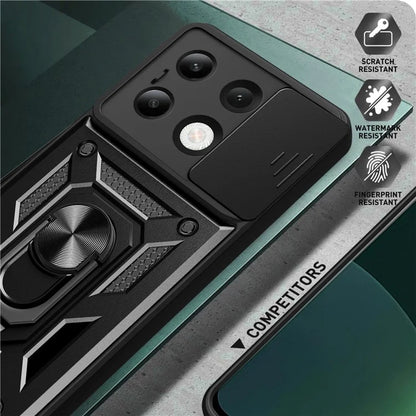 For Xiaomi Redmi Note 13 4G Case Scratch-resistant PC+TPU Kickstand Phone Shell