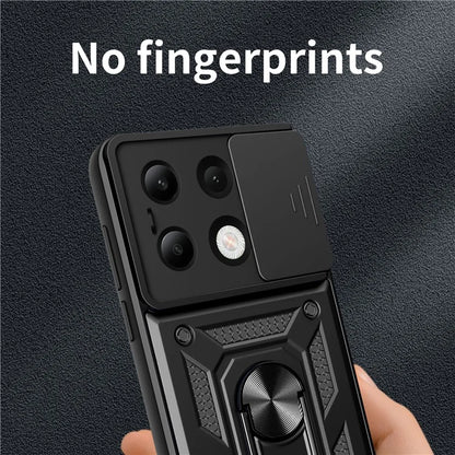 For Xiaomi Redmi Note 13 4G Case Scratch-resistant PC+TPU Kickstand Phone Shell