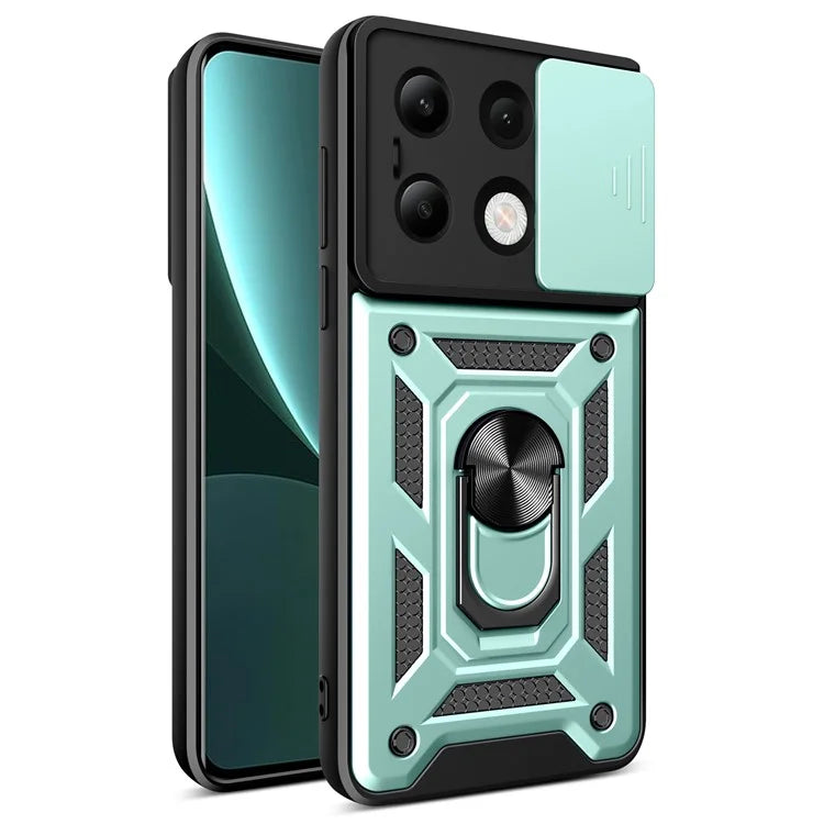 For Xiaomi Redmi Note 13 4G Case Scratch-resistant PC+TPU Kickstand Phone Shell