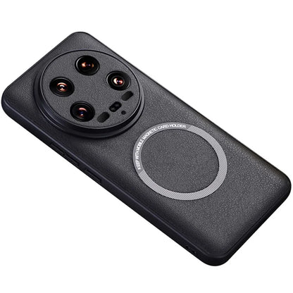 For Xiaomi 14 Ultra Magnetic Case PU Leather Coated TPU Cover Compatible with MagSafe