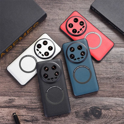 For Xiaomi 14 Ultra Magnetic Case PU Leather Coated TPU Cover Compatible with MagSafe
