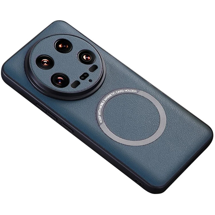 For Xiaomi 14 Ultra Magnetic Case PU Leather Coated TPU Cover Compatible with MagSafe