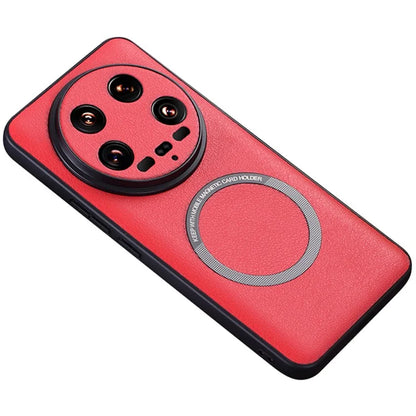 For Xiaomi 14 Ultra Magnetic Case PU Leather Coated TPU Cover Compatible with MagSafe