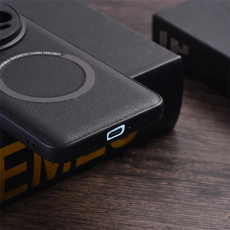 For Xiaomi 14 Ultra Magnetic Case PU Leather Coated TPU Cover Compatible with MagSafe