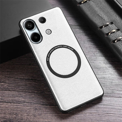 For Xiaomi Redmi Note 13 4G Magnetic Case PU Leather Coated TPU Phone Cover