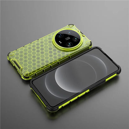 Phone Case for Xiaomi 14 Ultra Shell PC + TPU Hybrid Honeycomb Design Cover