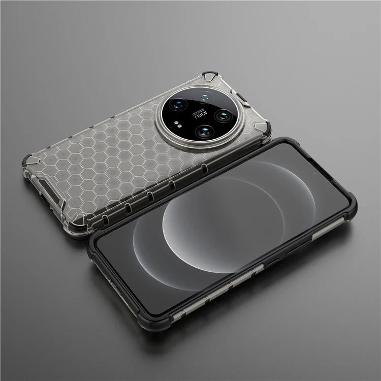 Phone Case for Xiaomi 14 Ultra Shell PC + TPU Hybrid Honeycomb Design Cover