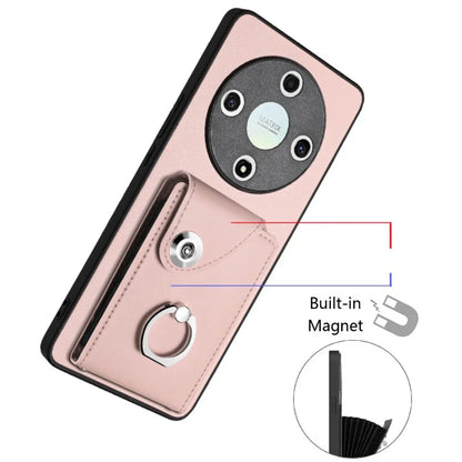 YB Leather Coating Series-7 for Honor X9b 5G / Magic6 Lite 5G Case Card Holder Protective Shell