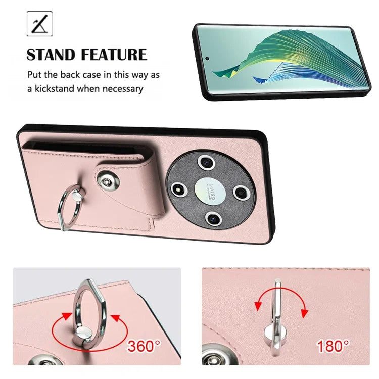 YB Leather Coating Series-7 for Honor X9b 5G / Magic6 Lite 5G Case Card Holder Protective Shell
