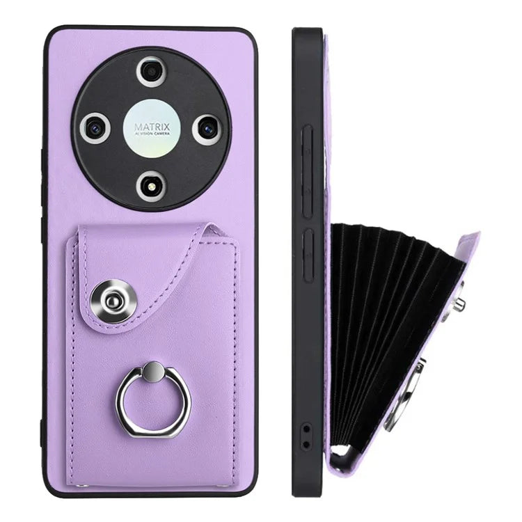 YB Leather Coating Series-7 for Honor X9b 5G / Magic6 Lite 5G Case Card Holder Protective Shell