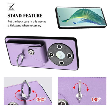 YB Leather Coating Series-7 for Honor X9b 5G / Magic6 Lite 5G Case Card Holder Protective Shell