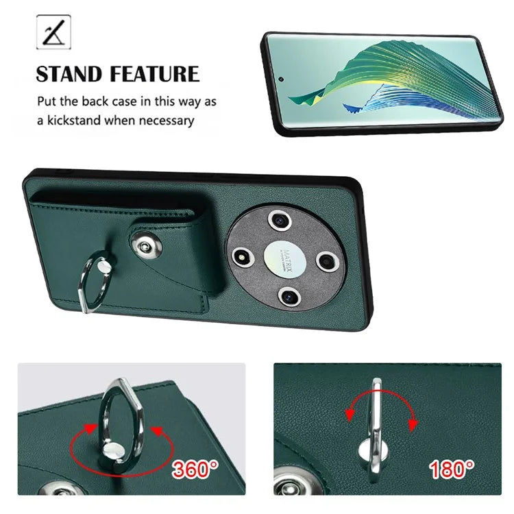 YB Leather Coating Series-7 for Honor X9b 5G / Magic6 Lite 5G Case Card Holder Protective Shell