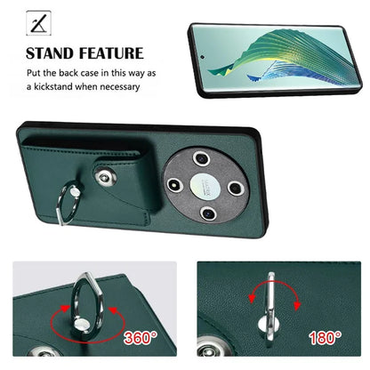 YB Leather Coating Series-7 for Honor X9b 5G / Magic6 Lite 5G Case Card Holder Protective Shell