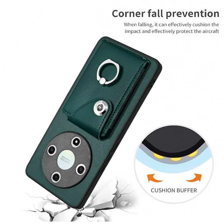 YB Leather Coating Series-7 for Honor X9b 5G / Magic6 Lite 5G Case Card Holder Protective Shell
