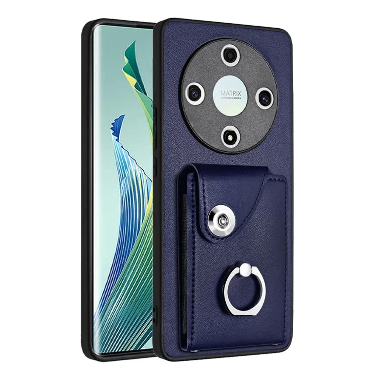 YB Leather Coating Series-7 for Honor X9b 5G / Magic6 Lite 5G Case Card Holder Protective Shell