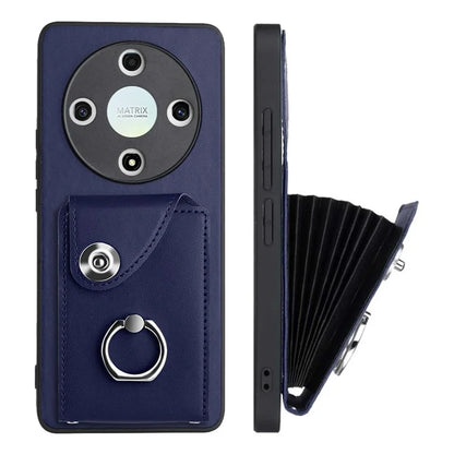 YB Leather Coating Series-7 for Honor X9b 5G / Magic6 Lite 5G Case Card Holder Protective Shell